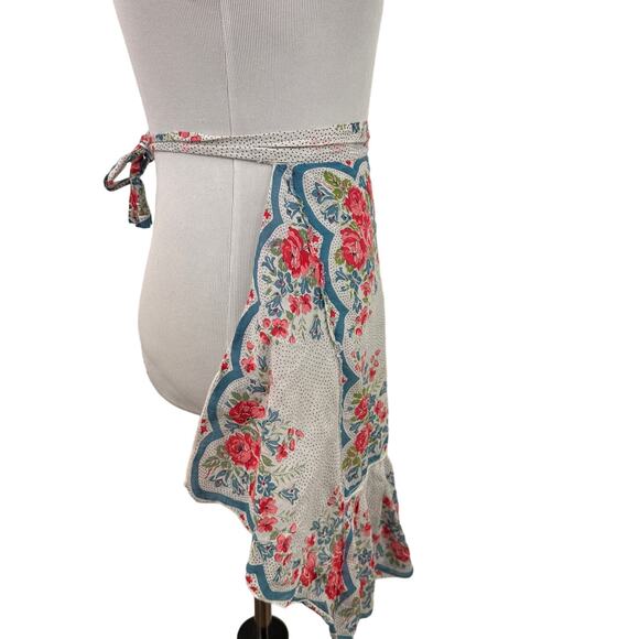 Beautiful Dainty Floral Victorian Print Hanky Bottom Apron One Size - Picture 4 of 6